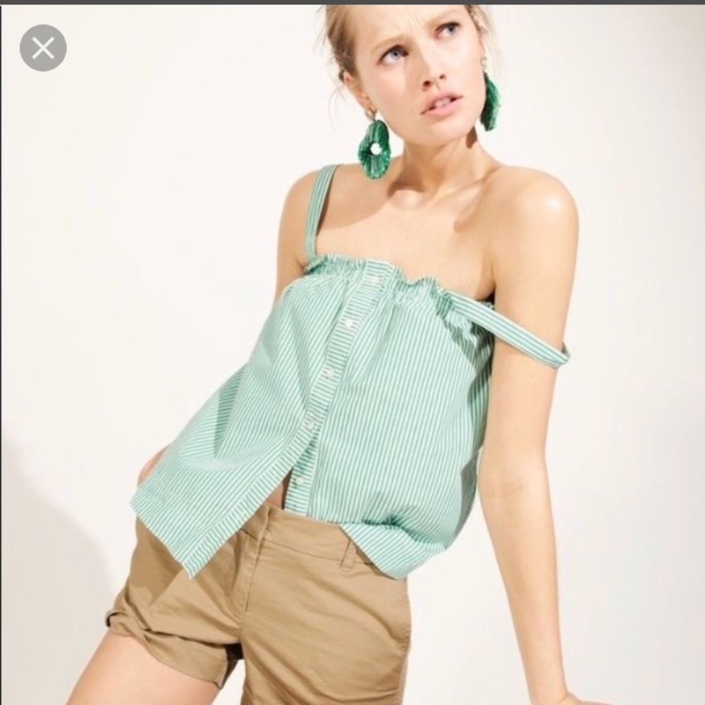 J CREW ruffle Burton up tank. 8.